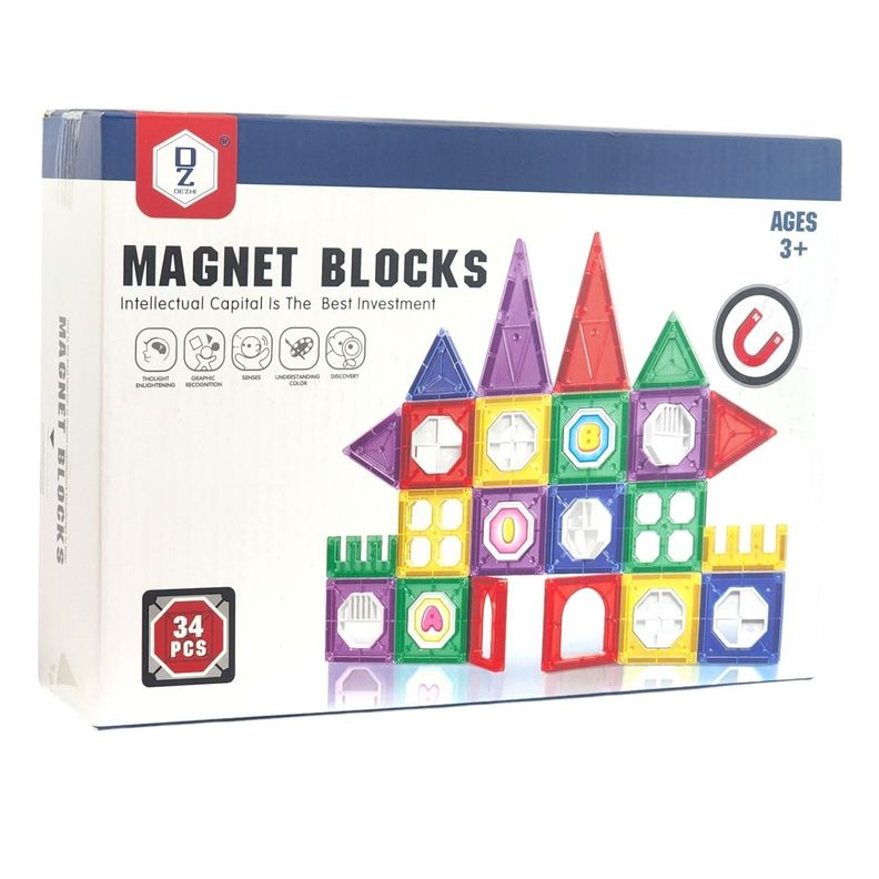 Juego De Bloques Construcción Magnéticos Didácticos 50010-3
