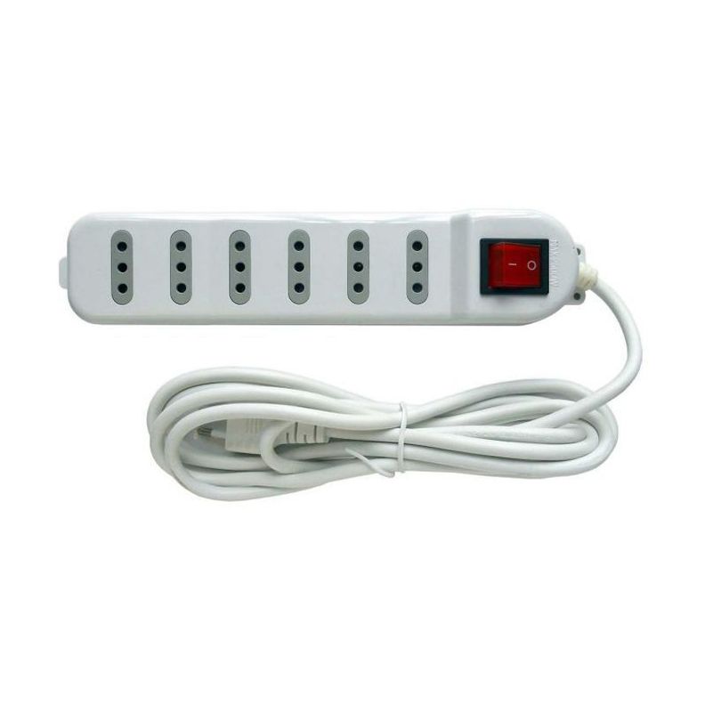 Alargador Eléctrico 3 Mts 6 Pos Blanco Macrotel-0