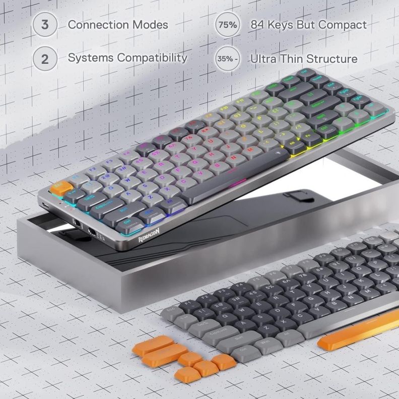 Teclado K652 mecánico RGB inalámbrico 75%-1