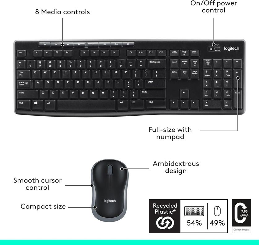 Logitech MK270 teclado y mouse inalámbricos-3