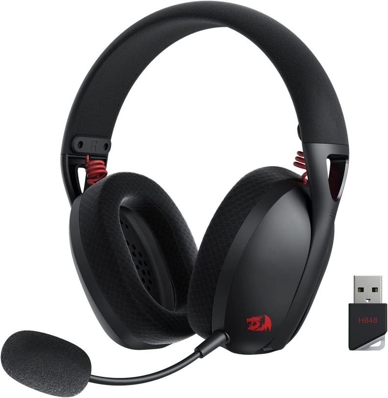 Redragon H848 Black Bluetooth, microfono desmontable-0