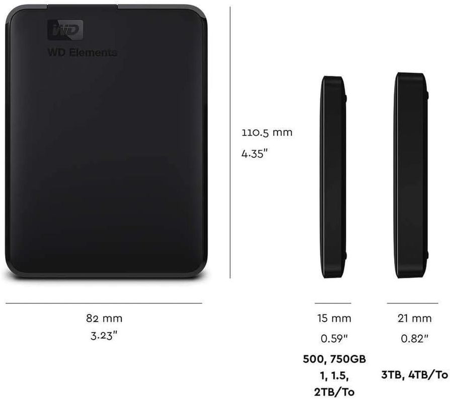 WD Disco duro externo portátil Elements de 1 TB-1