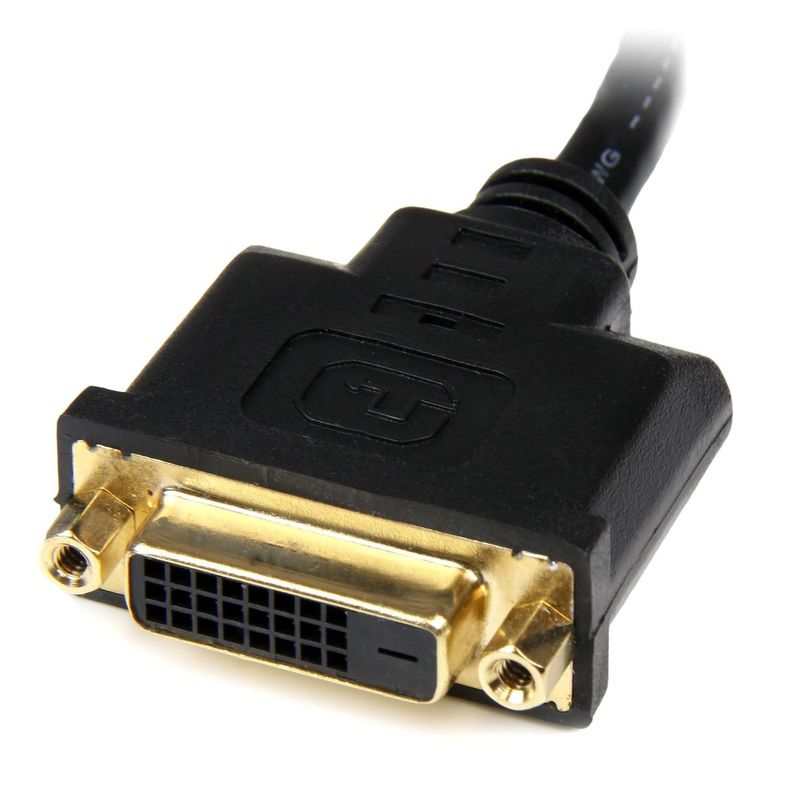 Adaptador de 20cm HDMI a DVI - DVI-D Hembra - HDMI Macho - Cable Conversor de Vi­deo - Negro-2