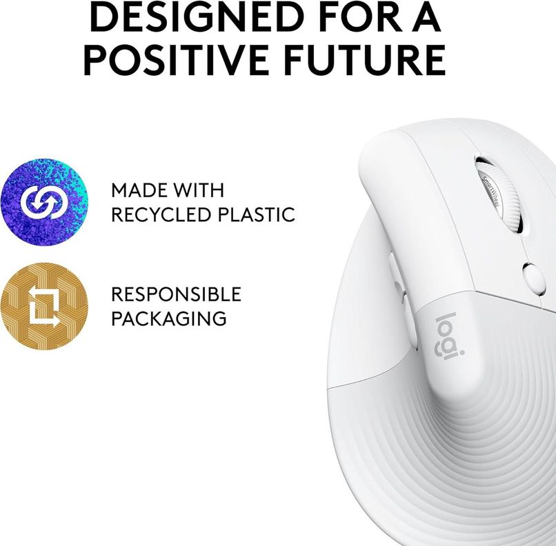 Logitech Lift BLANCO - vertical, inalámbrico-3