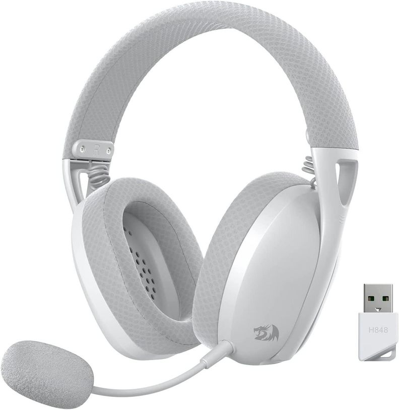 Redragon H848 GRIS Bluetooth, microfono desmontable-0