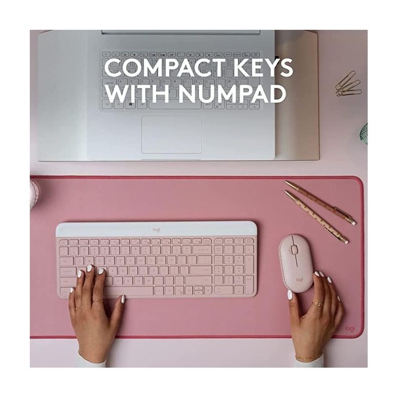 Combo MK470 Teclado y Ratón Inalámbrico ROSA-1