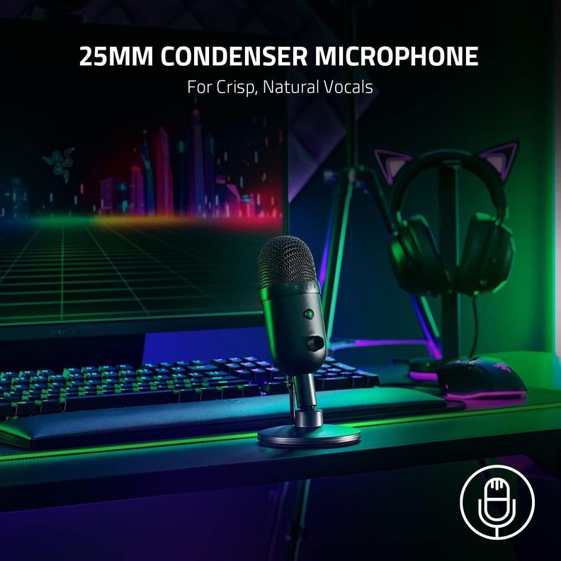 Microfono USB Razer Seiren V2 X: Microfono de condensador de 25 mm-1