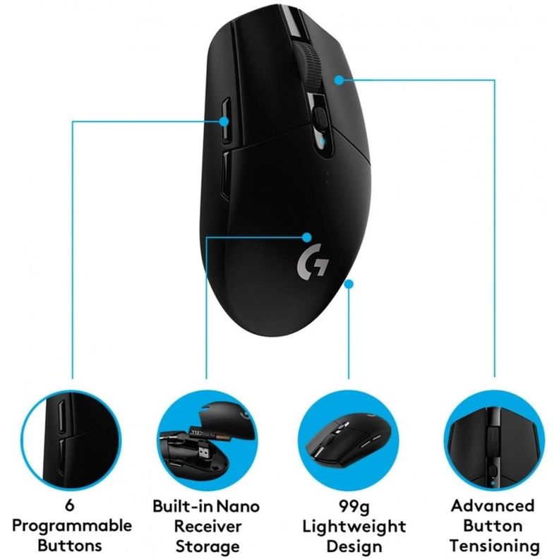 Mouse inalámbrico G305 negro LIGHTSPEED-2