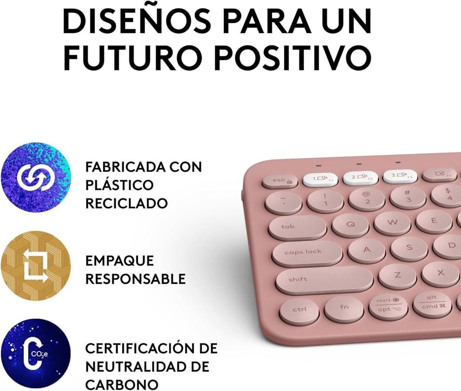 Logitech Pebble Keys 2 K380s Bluetooth ROSA-2