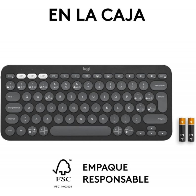 Teclado Pebble Keys 2 K380s, Bluetooth grafito-1