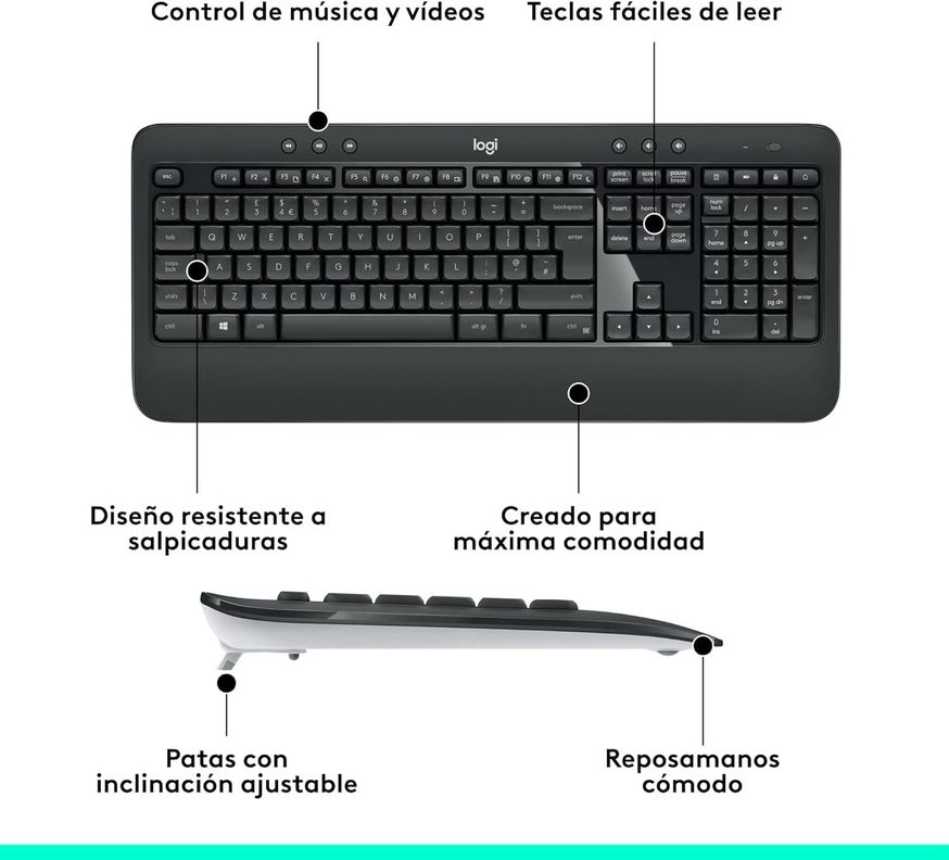 Logitech MK540 Advanced Combo Teclado y Ratón Inalámbrico-3
