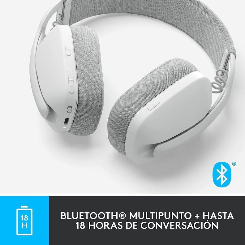 Logitech Zone Vibe 100 Auriculares inalmbricos livianos, Mac/PC - White-2