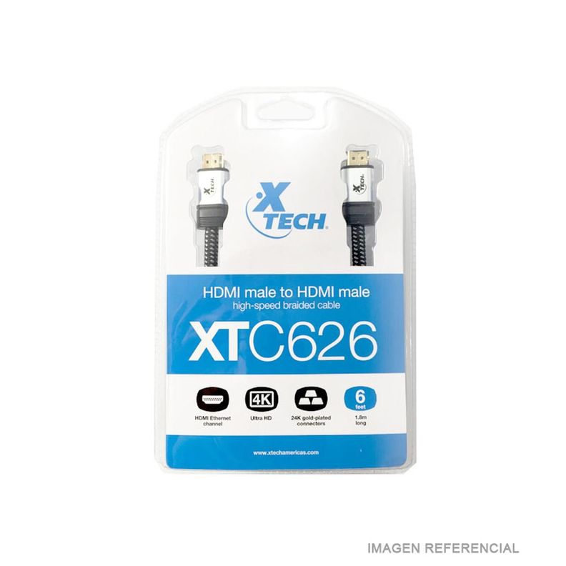 Cable HDMI Xtech, Largo 1.8 Metros V2.0-1