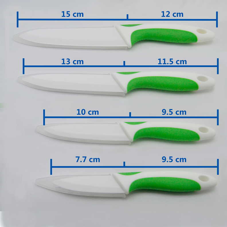 Set 5 Piezas Cuchillos Ceramica + Pelador Verde-1