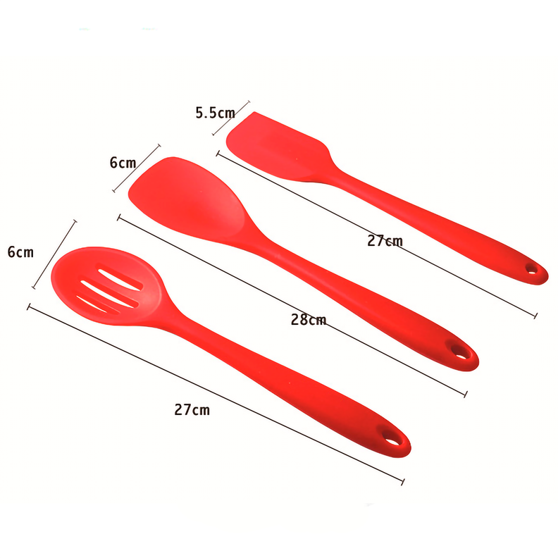Set Utensilios Silicona 10 pzas Rojo-2