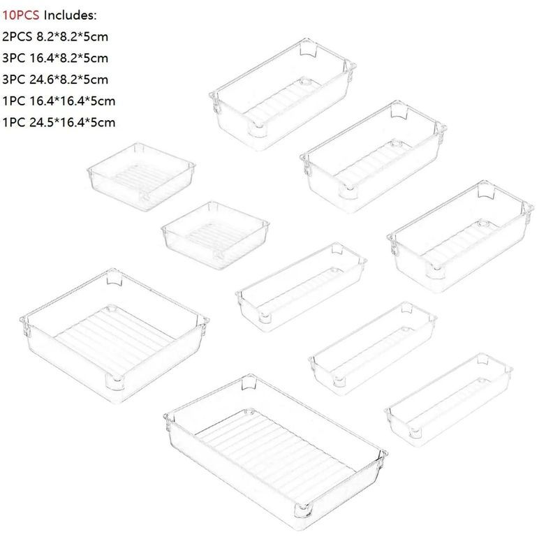 Set Organizadores Cajón Escritorio Apilables Maquillaje-1