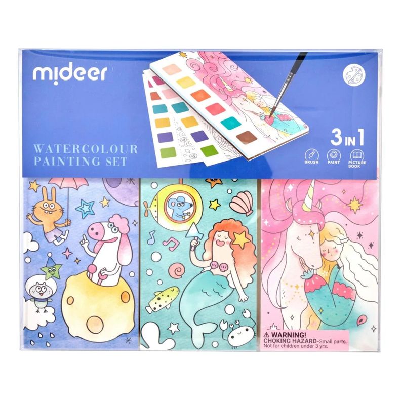 Set De 3 Libretas De Acuarela Para Pintar Con Pincel Mideer
