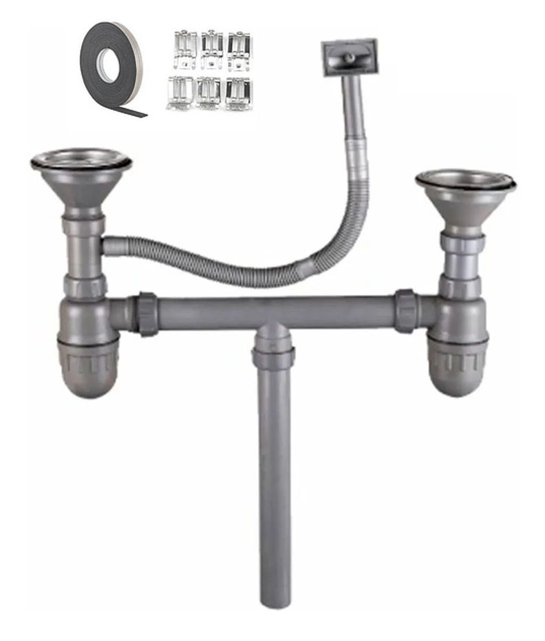 Acero Lavaplatos Empotrado 120cm Kit Sif/Des LD-4