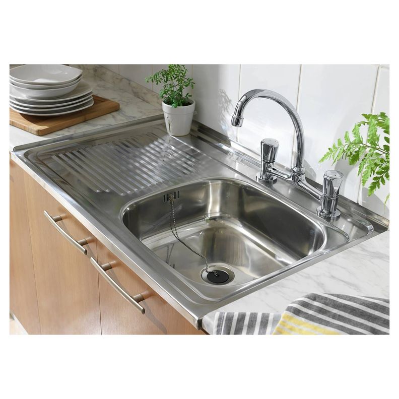 Acero Lavaplatos Sobreponer 100cm Kit Sif/Des LD-3