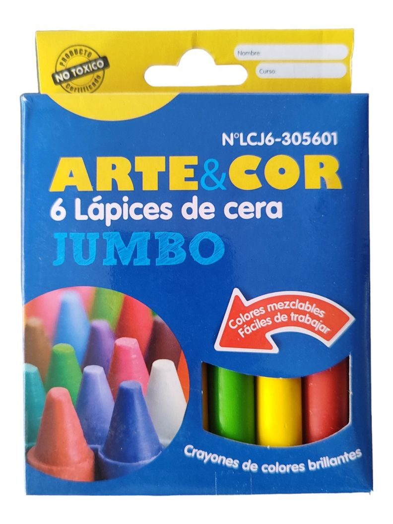Lapiz Cera Jumbo Caja 6 Colores-0