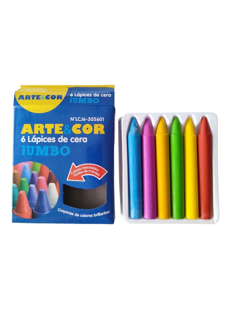 Lapiz Cera Jumbo Caja 6 Colores-1