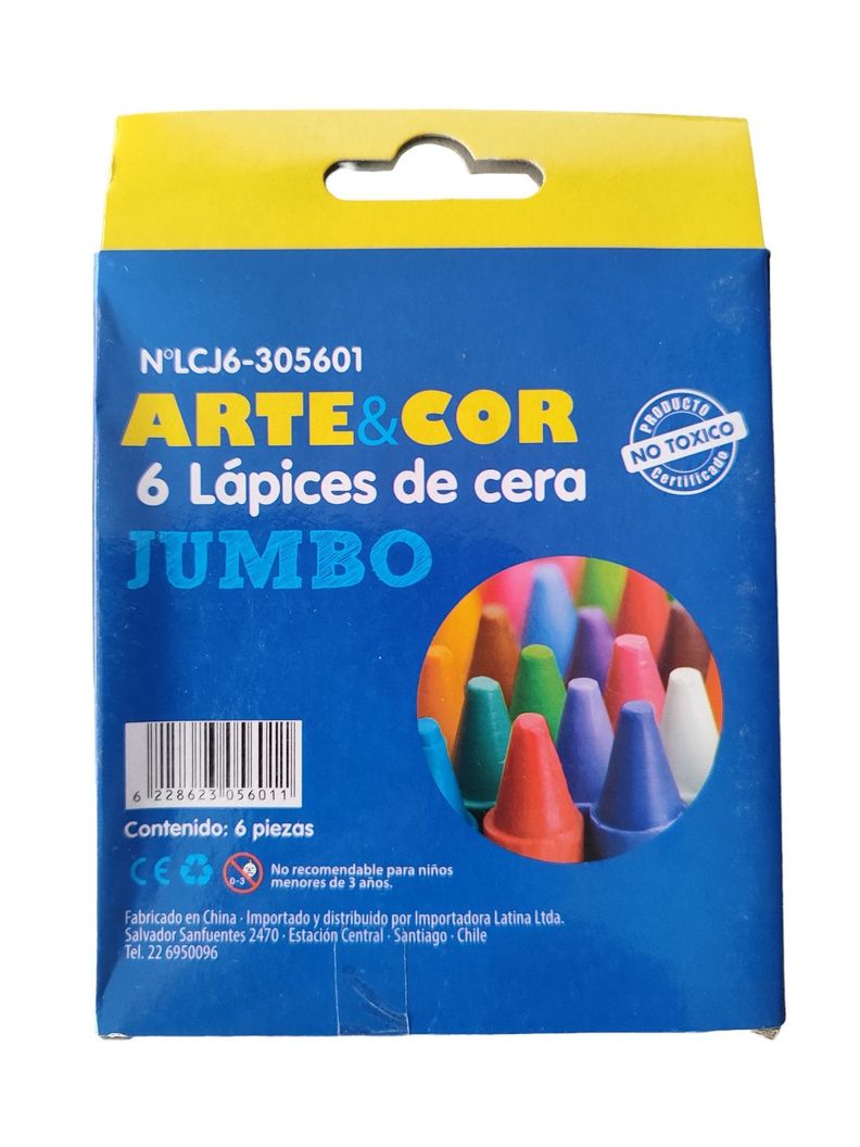 Lapiz Cera Jumbo Caja 6 Colores-2