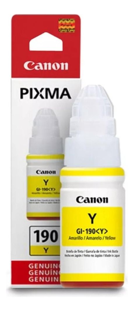 Botella de Tinta Canon GI-190 Yellow Original Amarillo
