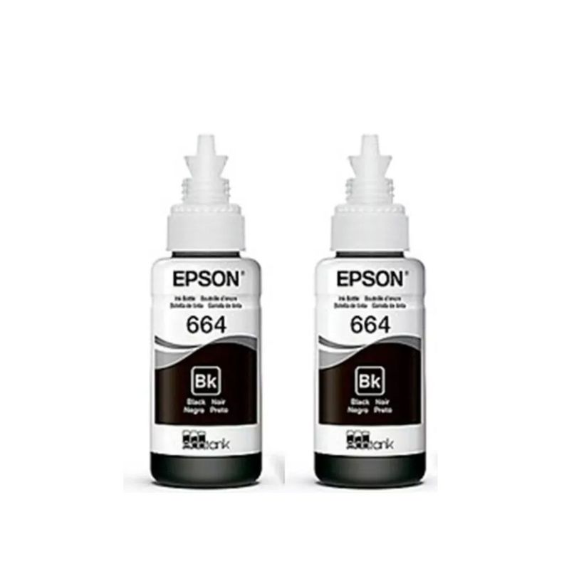 Pack 2 Tintas Epson 664 Negro Original-1