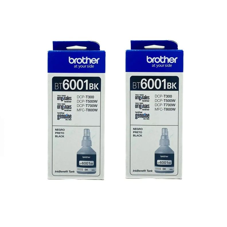 Pack 2 Tintas Brother bt6001 Negro Original-1