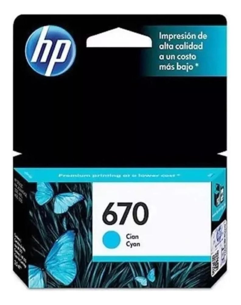Cartucho de Tinta hp 670 Cyan Original Celeste