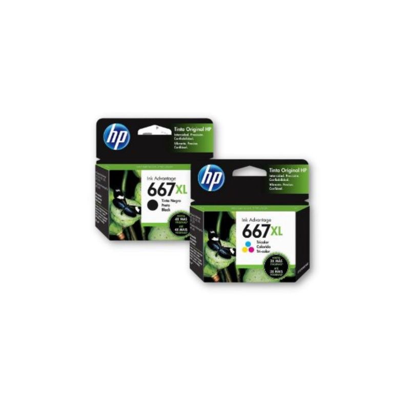 Pack Cartuchos hp 667XL Original Negro / Tricolor-1