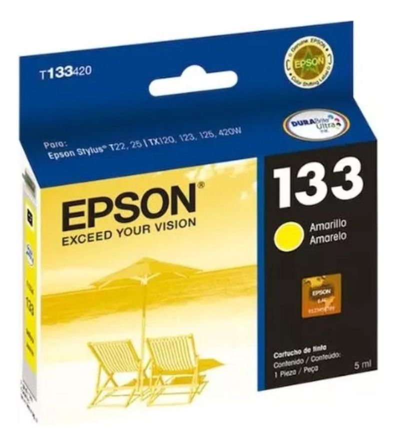 Cartucho de Tinta Epson 133 Yellow Original Amarillo