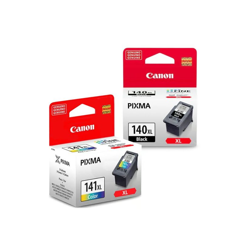 Pack Cartuchos Canon 140XL- 141XL Original. Negro / Tricolor-1