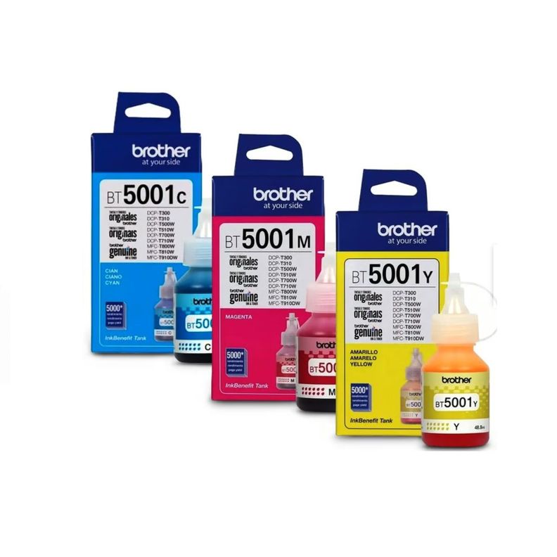 Pack 3 Tintas Brother BT5001 M/C/Y Original-0