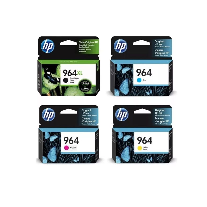 Pack Tintas Hp 964xl /964 Cmy Originales 9010 9020-0