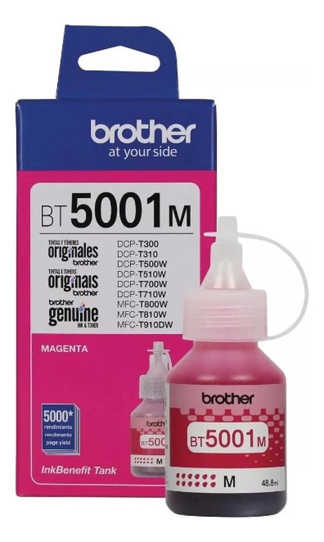 Botella de Tinta Brother Bt5001 Magenta Original Rojo