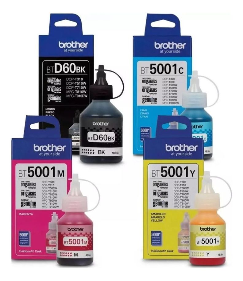 Botellas de Tintas Btd60-bt5001 Original Pack