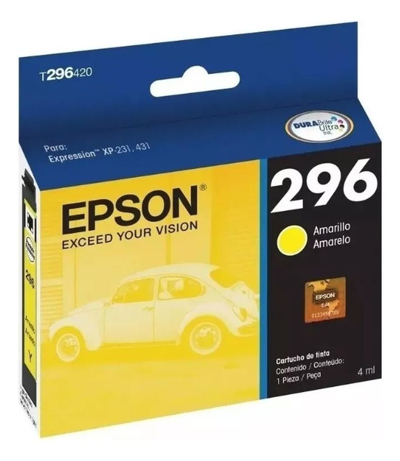 Cartucho de Tinta Epson 296 Yellow Original Amarillo