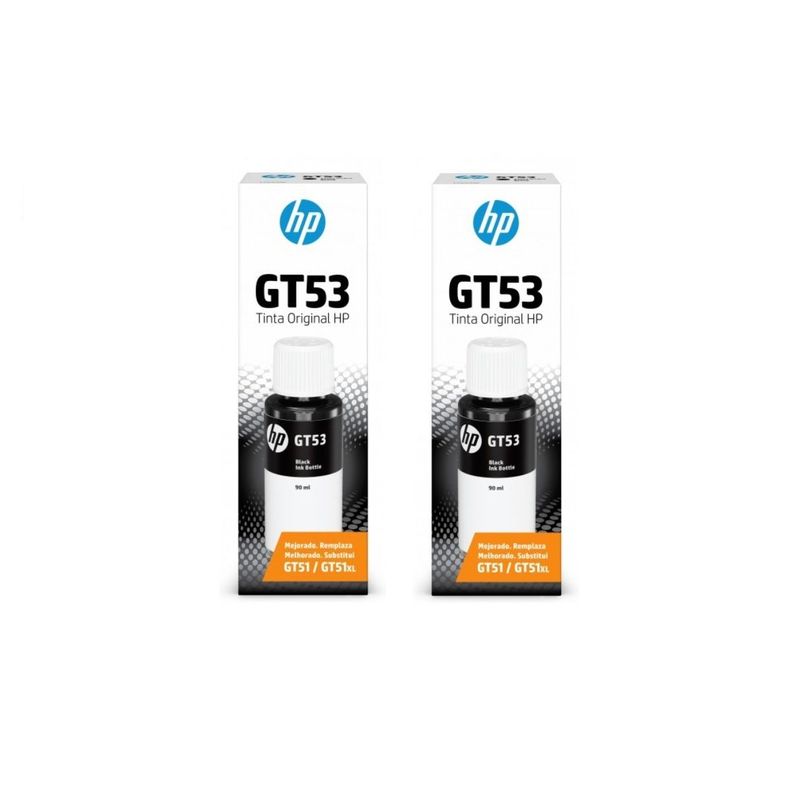 Pack 2 Tintas Hp GT53 Negro Original-0