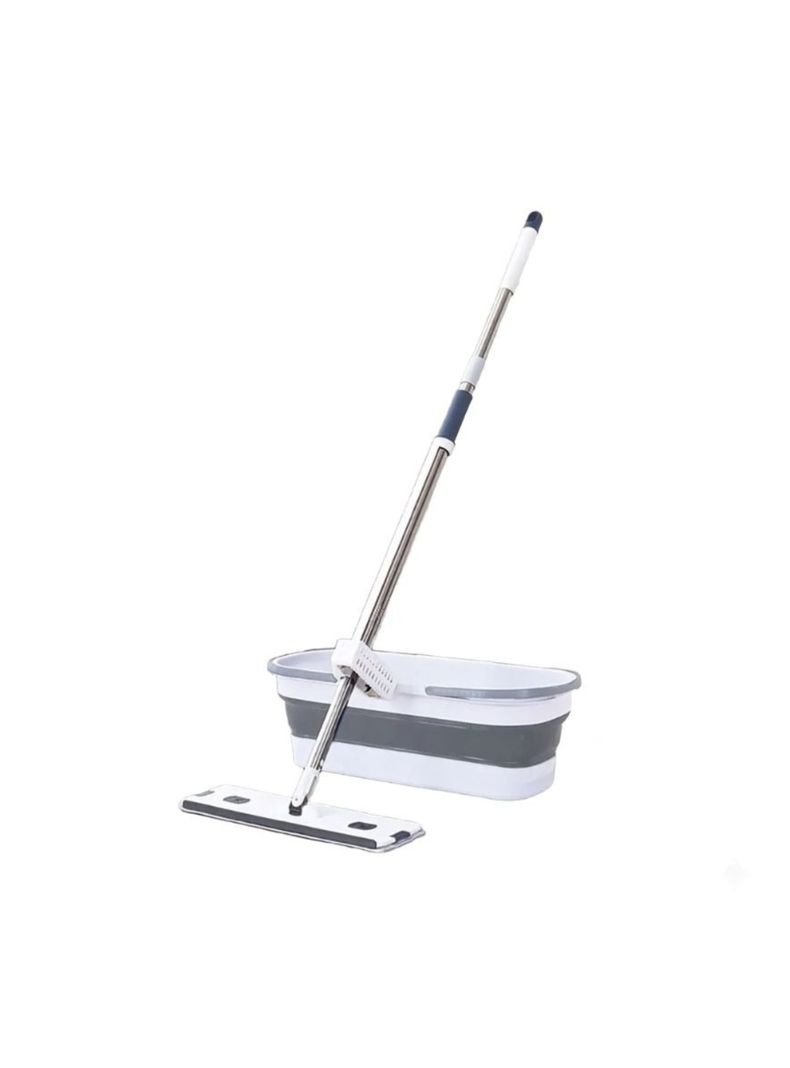 Trapero Giratorio Plano Con Balde Plegable Mopa Lavable
