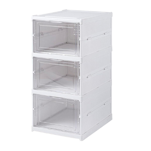  Zapatero 3 cajas Contenedor plegable apilable Organizadores de zapatos-0