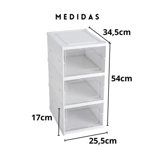  Zapatero 3 cajas Contenedor plegable apilable Organizadores de zapatos-1