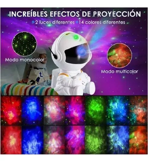 Lampara Led Astronauta De Mesa Proyector Estrellas Galaxia-3