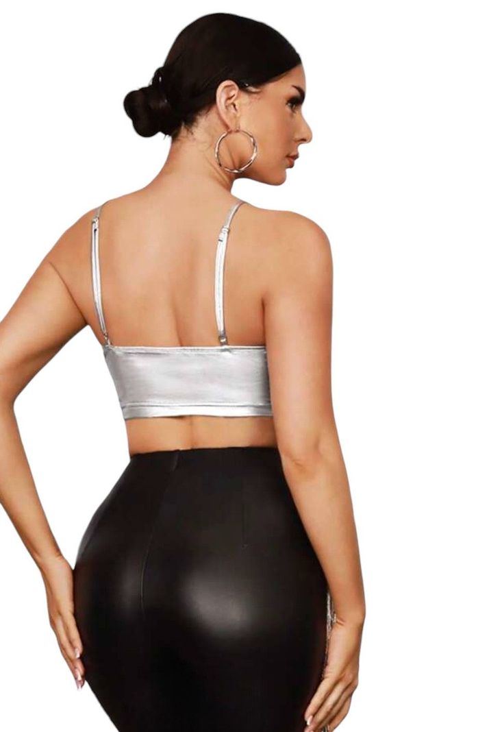 Crop Top Gris con Flecos-1