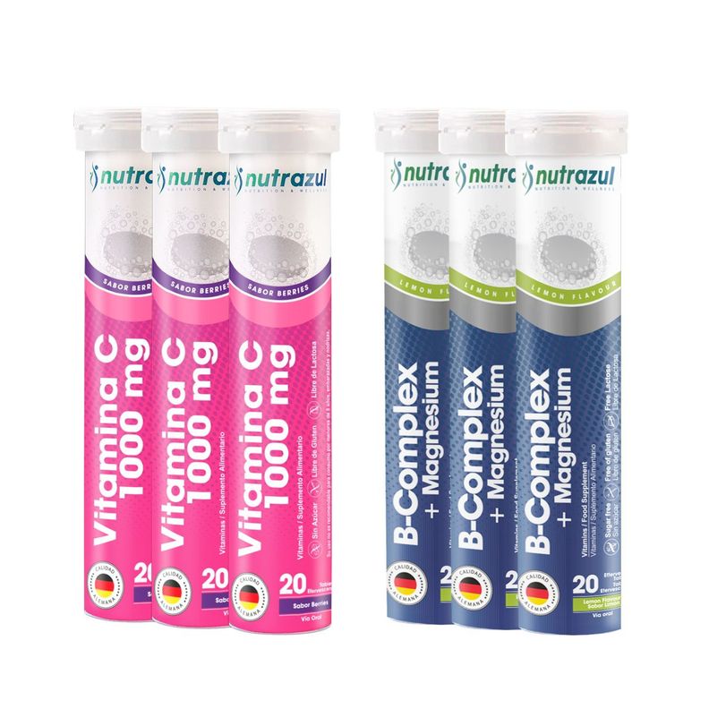 B-Complex -Magnesio (3) + Vitamina C 1000 berries - Pack 6 unidades.-0
