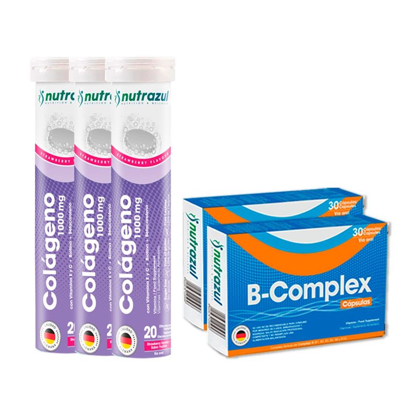 Colágeno 1000 mg (3)+ B-Complex Cápsulas (2) -Pack 5 unidades.-0