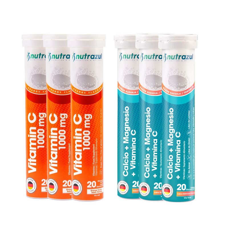 Vitamina C 1000 naranja (3) - Calcio - Magnesio (3) - Pack 6 unidades.  -0