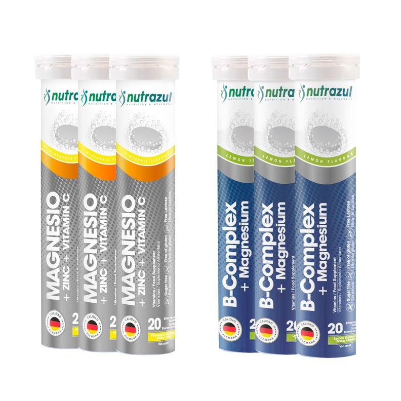  Magnesio - Zinc (3) + Bcomplex - Magnesio (3) - Pack 6 unidades.-0