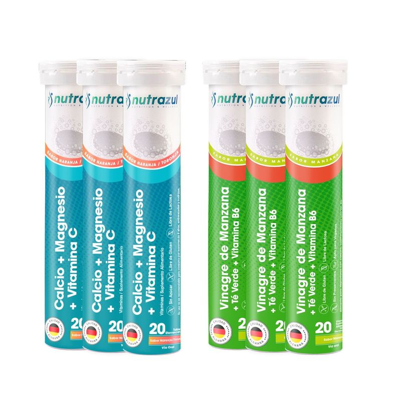 Calcio Magnesio (3) + Vinagre de manzana 1000 mg (3)  - Pack 6 unidades.-0