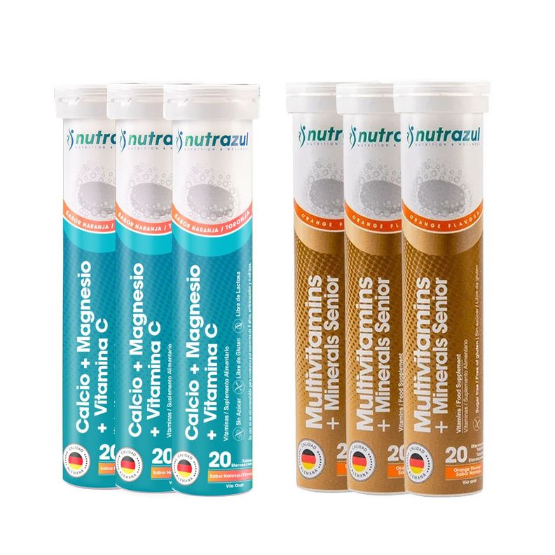 Calcio - Magnesio (3)  + Multivitamínico Senior (3)  - Pack 6 unidades.-0